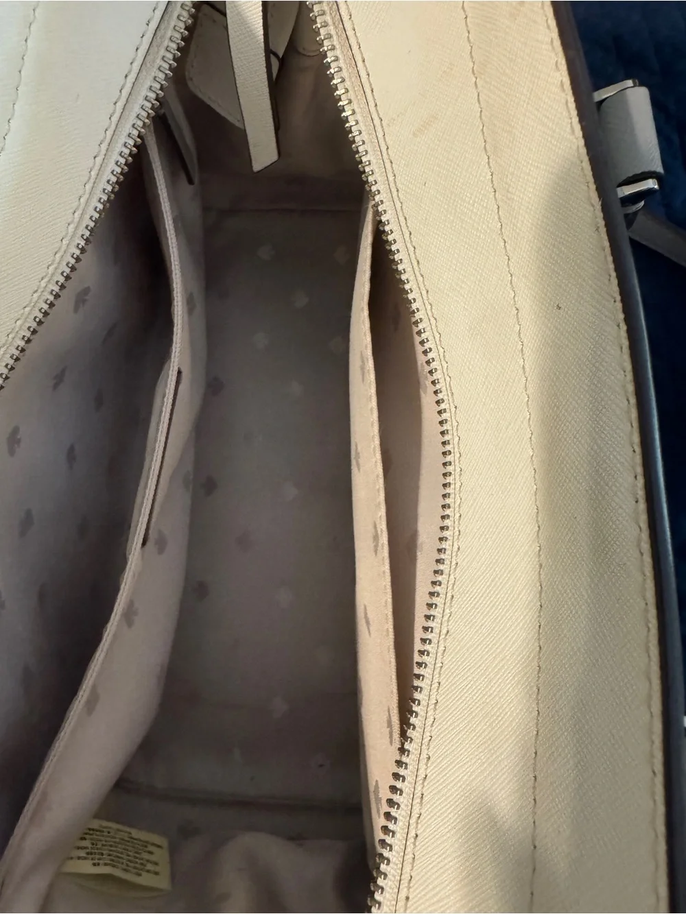 kate spade Cream and Light Tan Saffiano Leather Satchel